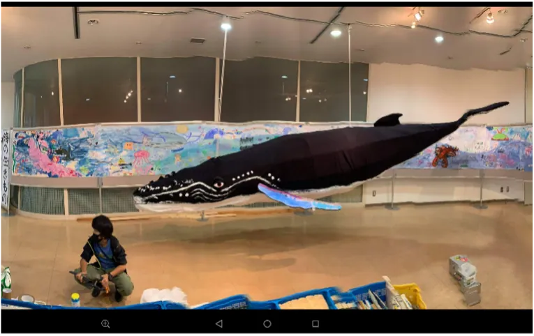 ザトウクジラと海の生き物絵巻づくりの写真